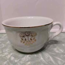 RICHARD GINORI TAZZA CON MANICO ROSE E FILO ORO