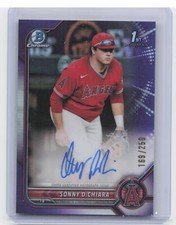 2022 Bowman Draft #CDA-SD Sonny DiChiara Purple Refractor Auto #/250