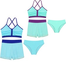 Girls Swimwear Swimming Swimsuit Fancy Bathing Suit Holiday Beachwear Pool 3PCS