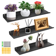 Set Of 3 U Shaped Floating Metal Shelves Wall Mounted Shelf Storage Display Rack