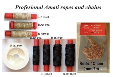 Revell Cutty Sark 1:96 - set of 12 pcs profesional ropes and chains, No model!