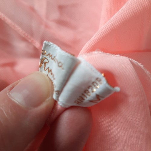 Camisón vintage para mujer rosa manga abullonada 21' barrido Claire Sandra Lucie Ann Med - Imagen 9 de 9
