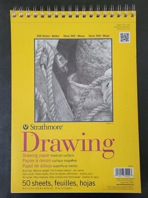 STRATHMORE 300 SERIES SKETCH PAD Medium Surface Paper 50 SHEETS 9x12 UNUSED NEW