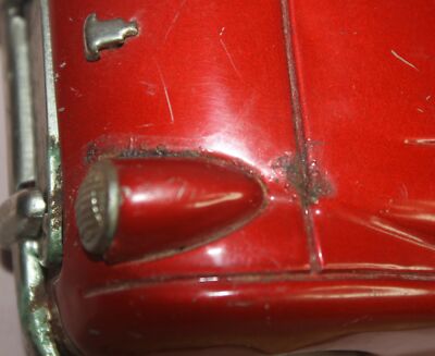 VINTAGE 1960'S BANDAI TRIUMPH TR3 - TOY TIN FRICTION CAR RED