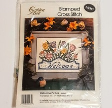 Golden Bee stamped Cross Stitch Kit WELCOME Picture 20434 NIP 2007