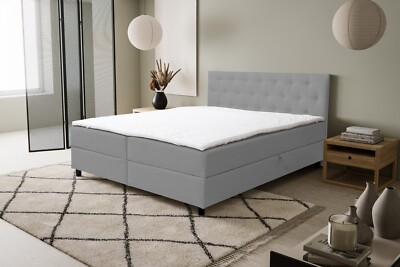 Boxspringbett 2 Bettkasten Topper und gepolstertem Kopfteil H2/H3 Matratze Coco