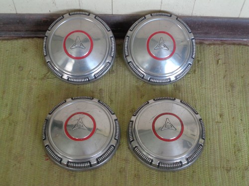 68-74 Dodge RED LINE Dog Dish STAINLESS Hub Caps 9" Set of 4 1969-1974
