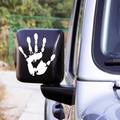 2Pcs Wave Vinyl Decals For Jeep Wrangler JL JT JK TJ YJ CJ – Handprint Wave Sign - View #2