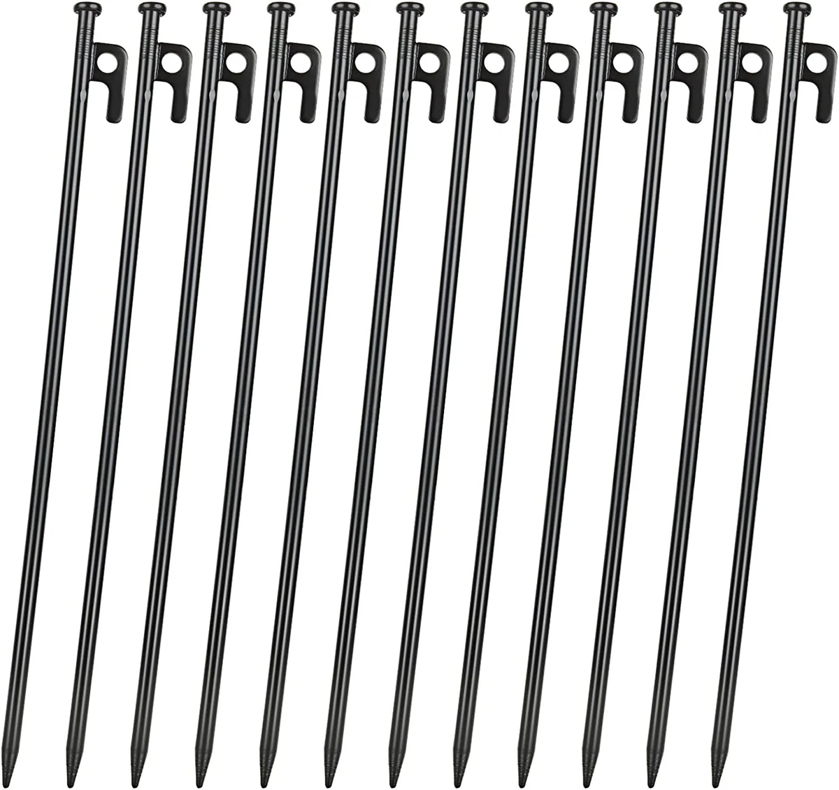12PCS Tent Stakes Heavy Duty 16Inch Metal Camping Stakes Tent Pegs
