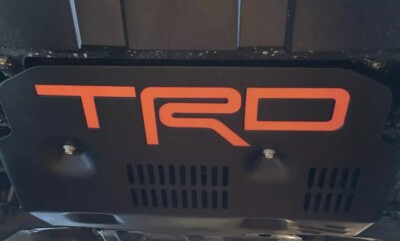 Raised ORANGE Plastic Letters TRD Skid Plate compatible with FJ Cruiser 06 - 14