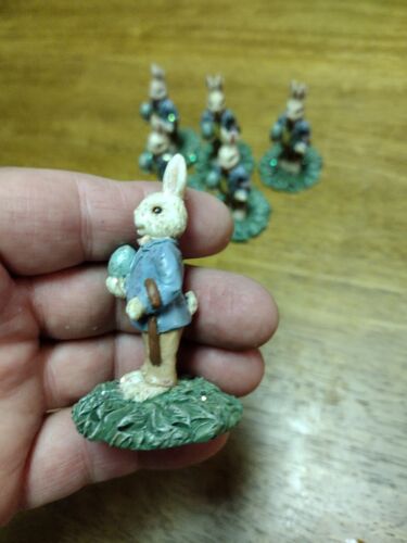 6 Salem Collection Painted Resin Standing Rabbits Bunnies Decorations Ornaments - Picture 4 of 6