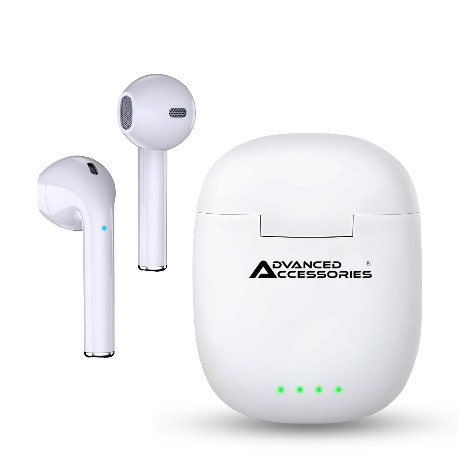Wireless Earphones Bluetooth Headphones in Ear with Noise Cancelling Mic - White