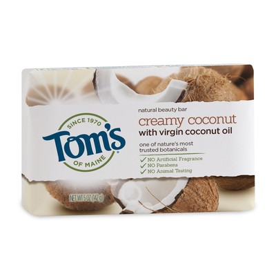 Tom's of Maine Natural Beauty Bar Creamy Coconut with Virgin Coconut Oil 5 Ounce