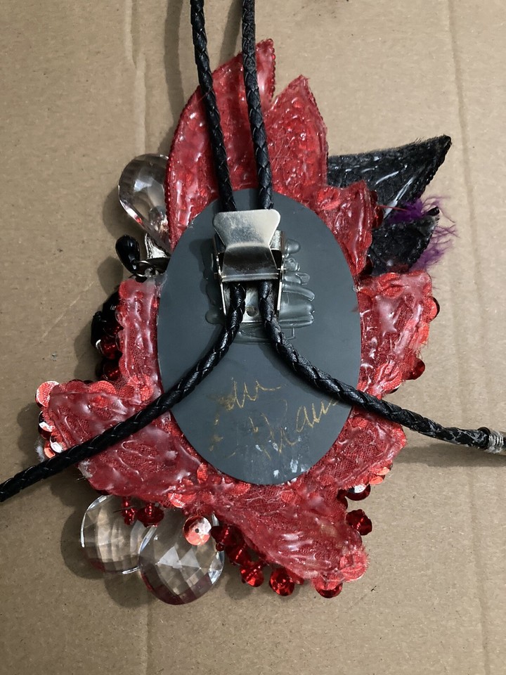 Vintage Clay Art Mask Wall Lady Face Bolo Tie or Wall Hanging