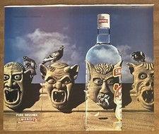 1995 Smirnoff Vodka Gargoyles Eat Bird Pure Mischief Alcohol 90s Print Ad