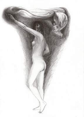 GIUSEPPE MEDAGLI drawing ''The invisible love''