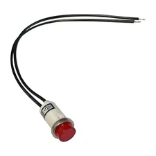 5 Pack of Universal 12V Red Incandescent Indicator Light - Mounting Diam. 1/2"
