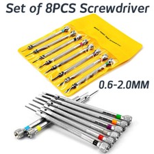Set of 8pcs Flat Heads Screwdrivers Watch Repair Kit Steel Slotted Screwdrivers