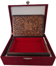 Natural Rosewood Jewelry Box Flower Design Vintage Collection or Treasure Box
