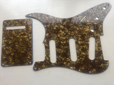 Strat Vintage Gold Pearl SSS 3-ply 11hole SCRATCH PLATE & Trem Cover for Mex/USA