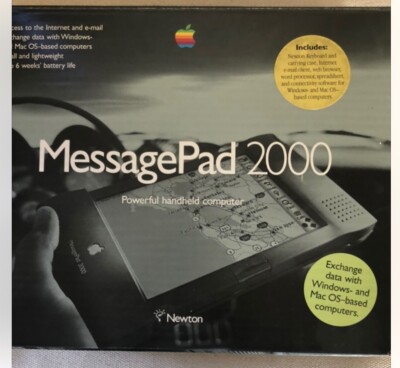 Newton/ Apple MessagePad 2000 with plug-in boards, battery