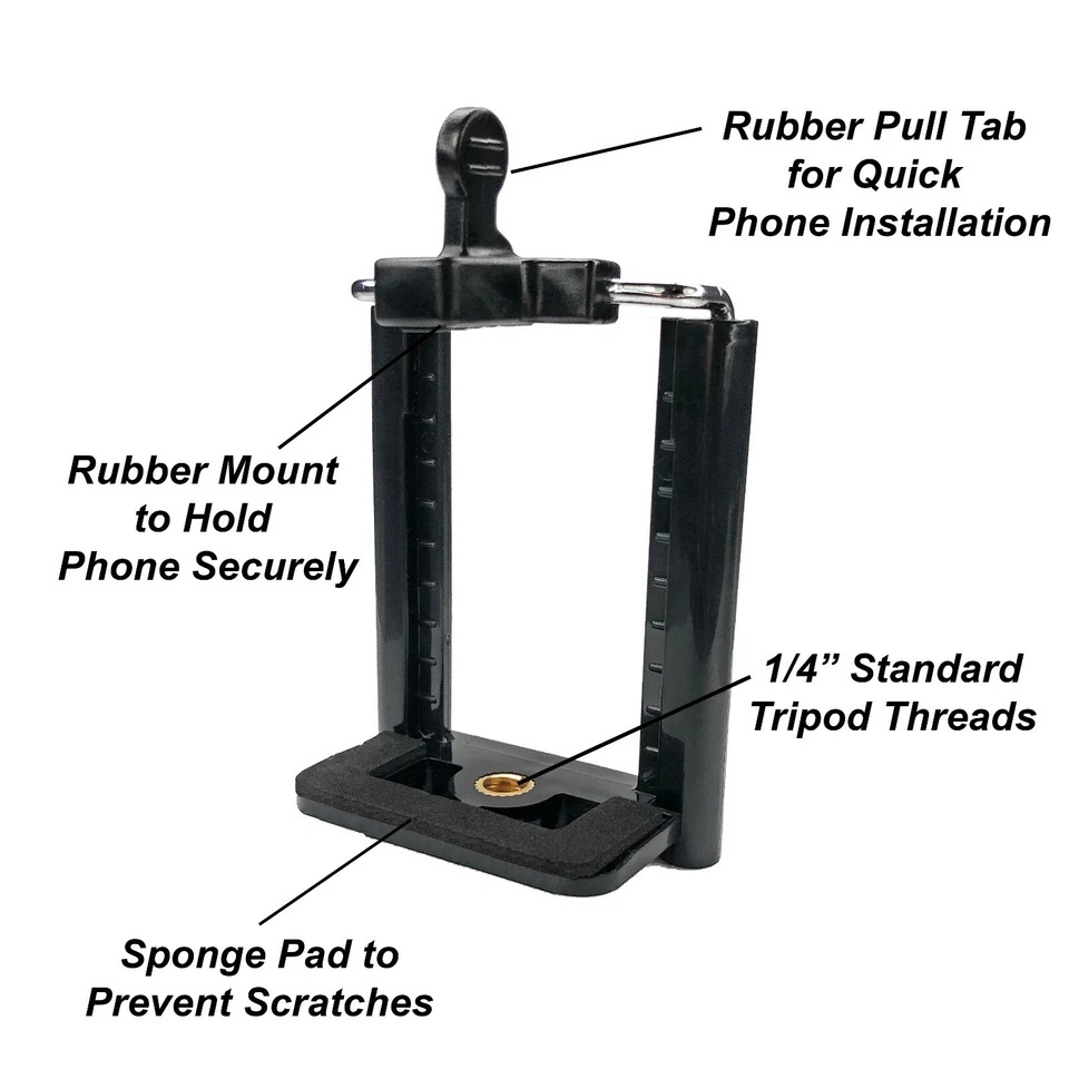 Universal Smartphone Tripod Adapter Holder Mount for iPhone 11, 11 Pro Max +More - Image 3 of 4