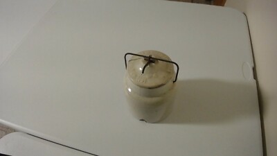 VINTAGE WEIR Pat. March 1 1892 Stoneware Crock Jar Lid Bale Clamp RARE Complete!