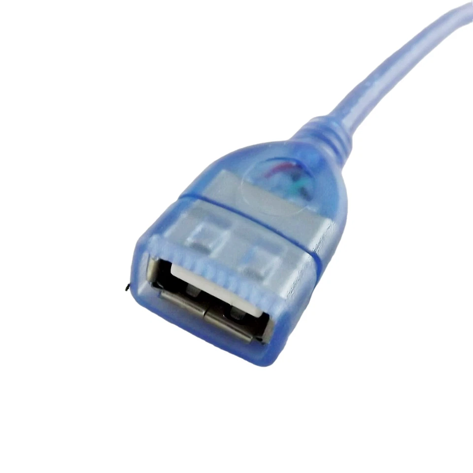 10x USB 2.0 A Male To A Female Data Extension Adapter Cord Cable Blue 1ft/30cm - Image 3 of 4