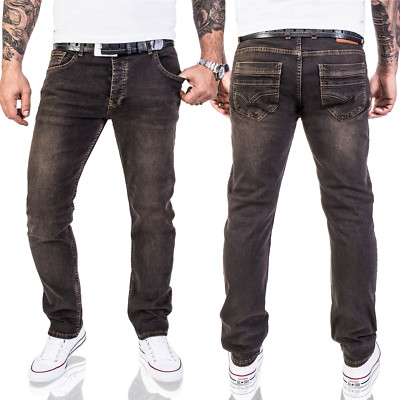 Lorenzo Loren Designer Herren Jeans Hose Denim Stonewash Straight-Cut LL-326 NEU