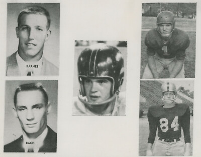 1958 7X9 PHOTO UNIV OF ARK FOOTBALL PLAYERS SUSPENDED IDED ON FRONT