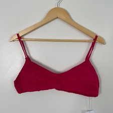 Andie The Molokai Swim Bikini Top Womens L Pink Lava Floral Stretch Swimwear