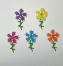 Lot of 15 Small Single Spring Flowers Iron on/Sew Applique/Embroidered Patch DIY