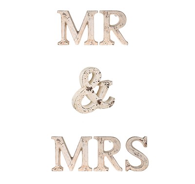GROßE Zement Mr & Mrs Buchstaben Hochzeit Shabby Chic Aufsteller Vintage Außeneinsatz