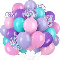 Luftballons Lila Rosa BlaugrüN, 60 StüCk Meerjungfrau Luftballons Rosa Lila T