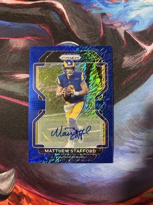 2021 Prizm Hobby - Matthew Stafford #67 Blue Shimmer /5 Auto MVP Color Match !