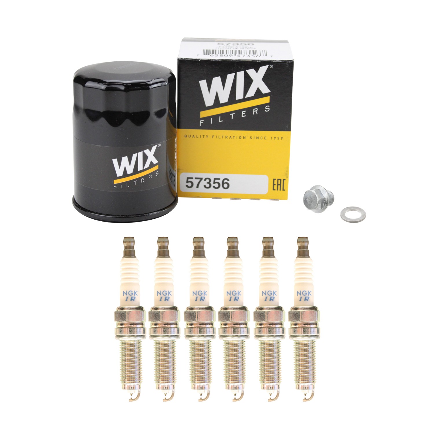 Wix Engine Oil Filter  NGK 6 Laser Iridium Spark Plugs kit for Accord Odyssey