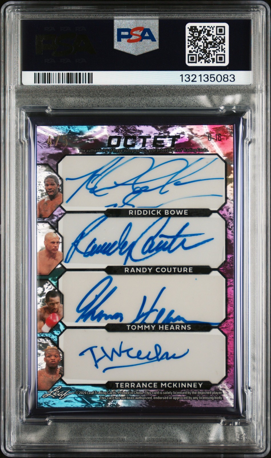 CONOR MCGREGOR/DEMETRIOUS JOHNSON/FLOYD MAYWEATHER JR./MIKE TYSO... PSA 9 AUTO 8 view 2