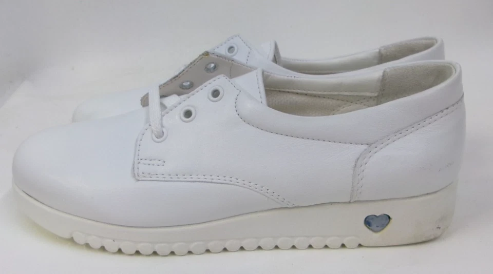 Zapatos de Trabajo Nurse Mates 5514 Cuero Blanco EE. UU. Talla 7 Usados en Excelente Condición Foto 3 de 4