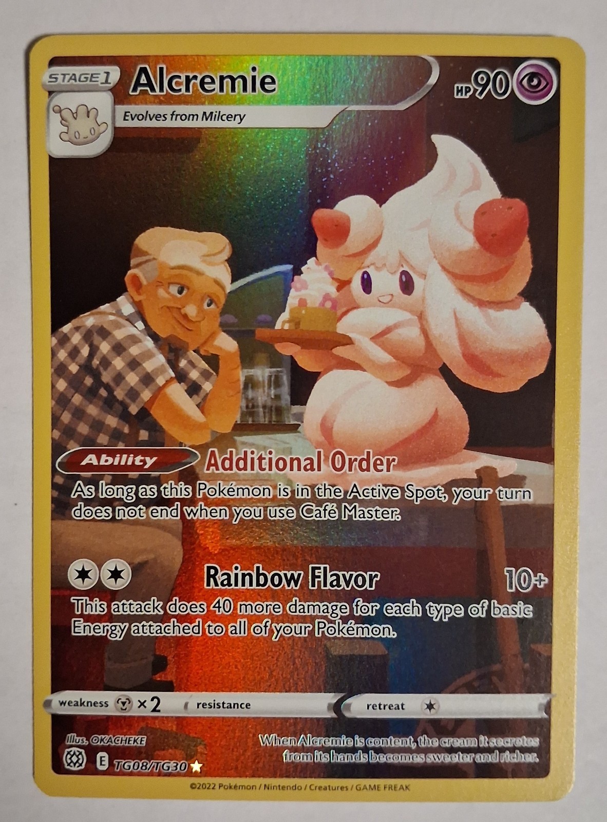 2022 Pokemon Alcremie TG08 Brilliant stars Trainer Gallery Holo Full Art NM