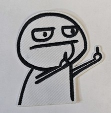 Cartoon Man Middle Finger Patch - Humor Patch - Embroidered Iron On Patches