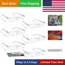 6 Pack Reading Glasses, Clear Half Rim Frames, for Men and Women, with Comfor...