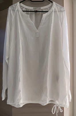 Bluse Oberteil weiß Cecil Gr. L Ärmel und Bund verstellbar