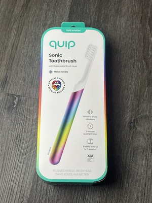 #ad #ad Quip Sonic Toothbrush Rainbow Metal Handle Soft Bristles Special Edition $25.00