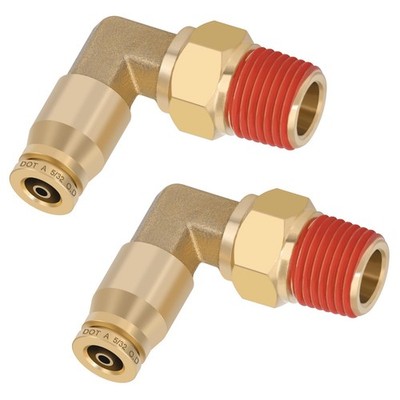 Boeray 5/32'' Quick Push to Connect Fittings 5/32''OD × 1/8''NPT Thread, Gold