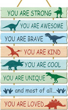 Dinosaur Room Decor for Boys Bedroom Wall Dino Inspirational Art Kids Wood Decor