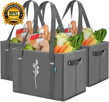  Reusable Grocery Bag Heavy Duty Reusable Shopping Tote Bag Long Handle Foldable
