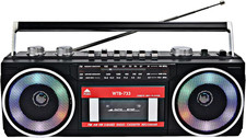 Retro 80'S Cassette Player Recorder with AM/FM/SW Radio, Bluetooth Boombox, USB,