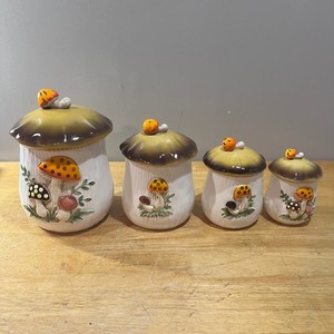 Old Mushroom Canister Set | eBay