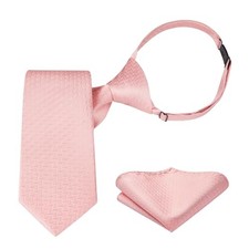 Ties for Boys Pretied Boys' Neckties Pocket Square Set Adjustable Kids A-pink