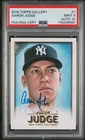 Aaron Judge 2018 Topps Gallery Signed Baseball Card #1. PSA 9 MT, Auto 10. Pop 2